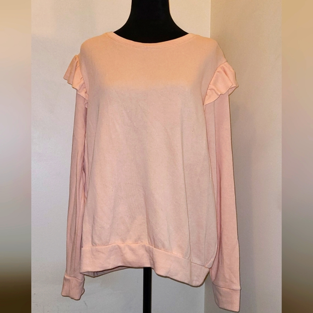 Ruffle Sweatshirt, XXL, Hazy Peach